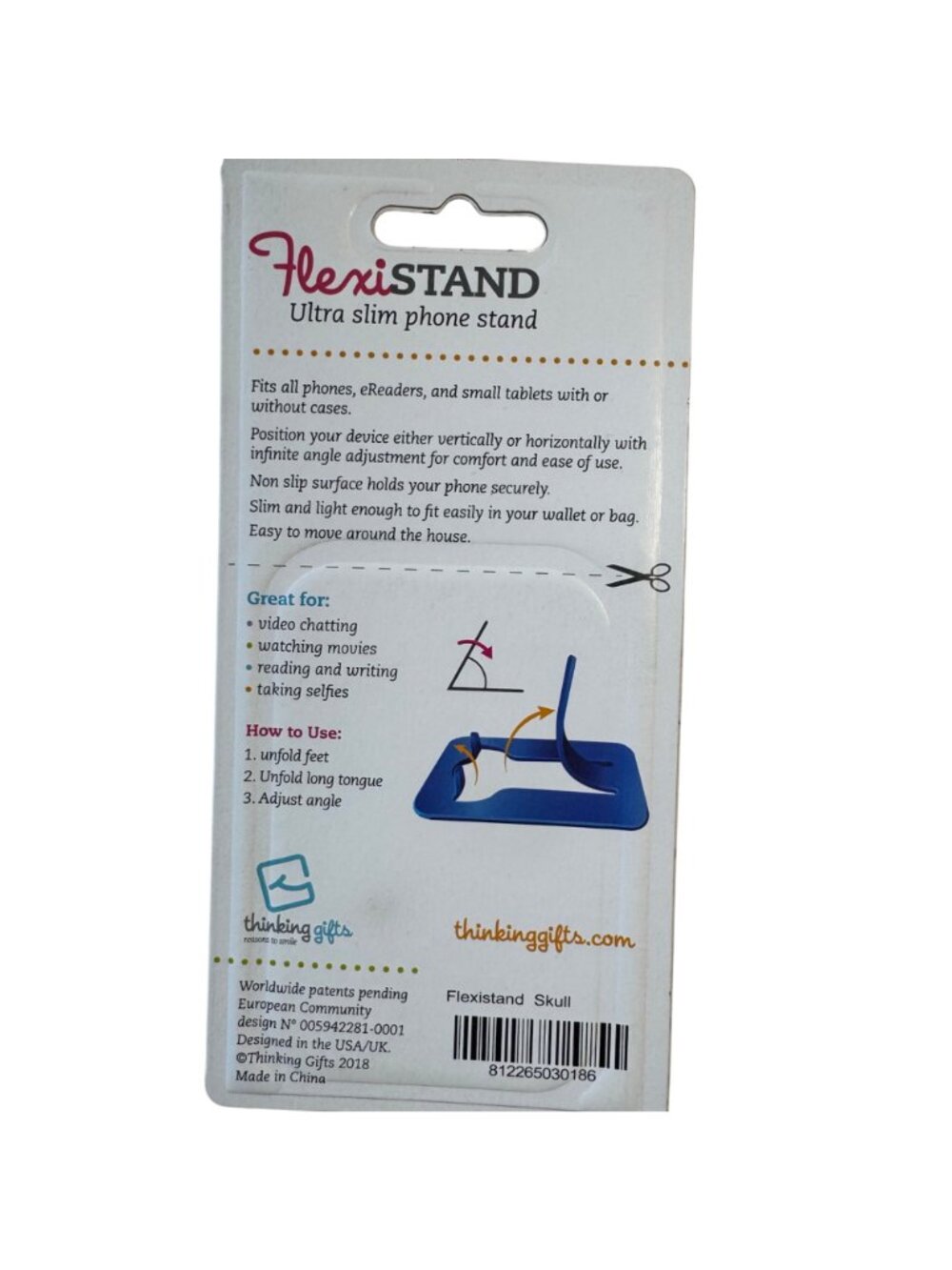 Flexistand Skull Slim Phone Stand Universal Portable Phone Holder Hands-free New - Picture 5 of 8